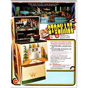 Stockade Arcade Game FLYER Original Rifle Shooting Gun 1972 Coin-Op Western